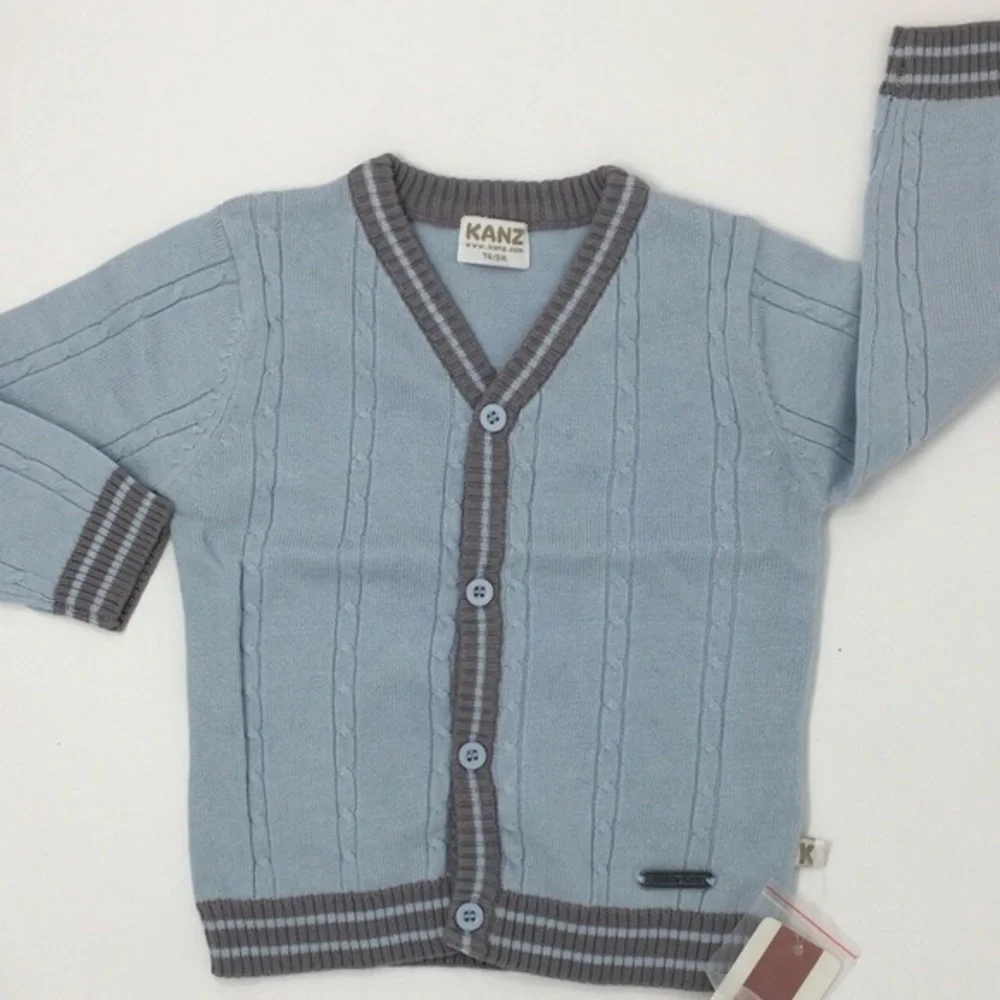 Kanz Baby Boys Cardigan Sweater Blue Gray